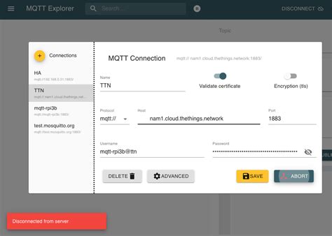 it’s just the the temp sensor that HA. . Mqtt explorer disconnected from server
